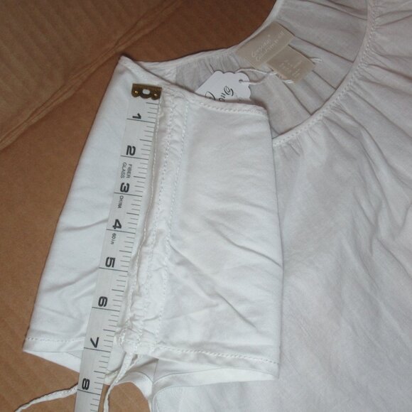 H&M Conscious Collection White Peasant Tunic Top | Size 6 - Picture 6 of 10